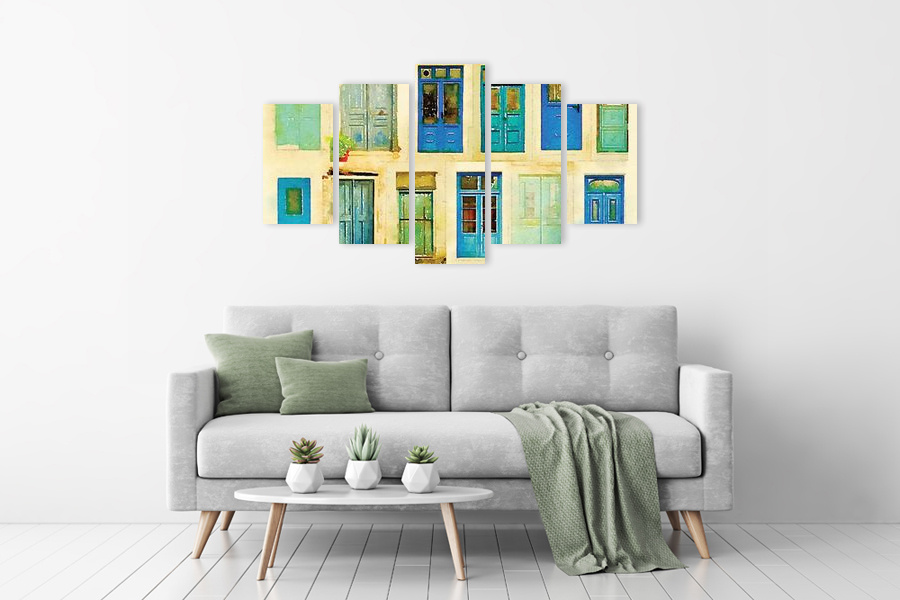 Πίνακας σε καμβά για χώρο που μπορεί να προορίζεται για σαλόνι, με τοπίο φύσης, σε ρεαλιστικό και μοντέρνο στυλ διακόσμησης.