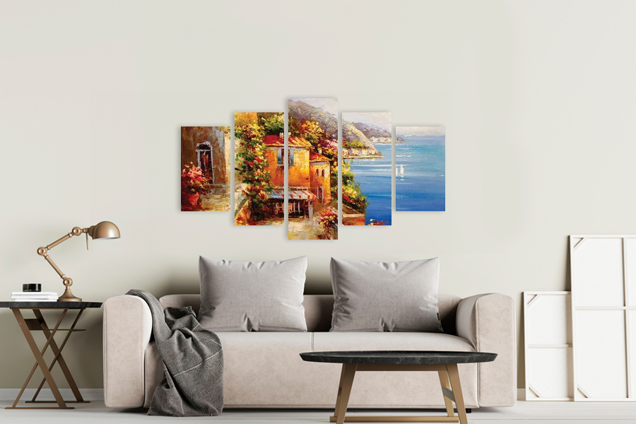 Πίνακας σε καμβά για δωμάτιο, τοπίο φύσης, ρεαλιστικό στυλ, κατάλληλο για μοντέρνα διακόσμηση.