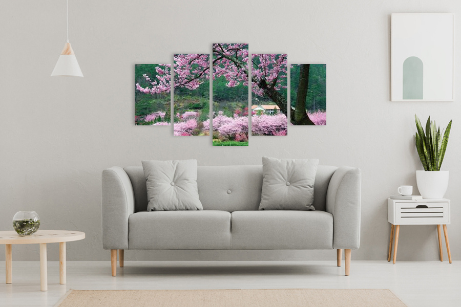 Πίνακας σε καμβά Τοπίο, με φυσικά στοιχεία, σε αφηρημένο στυλ, κατάλληλος για μοντέρνο χώρο.