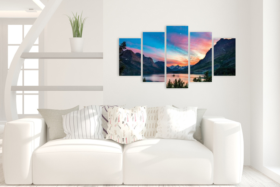 Πίνακας σε καμβά για χώρο που μπορεί να προορίζεται για σαλονάκι, τοπίου με μοντέρνο στυλ διακόσμησης.