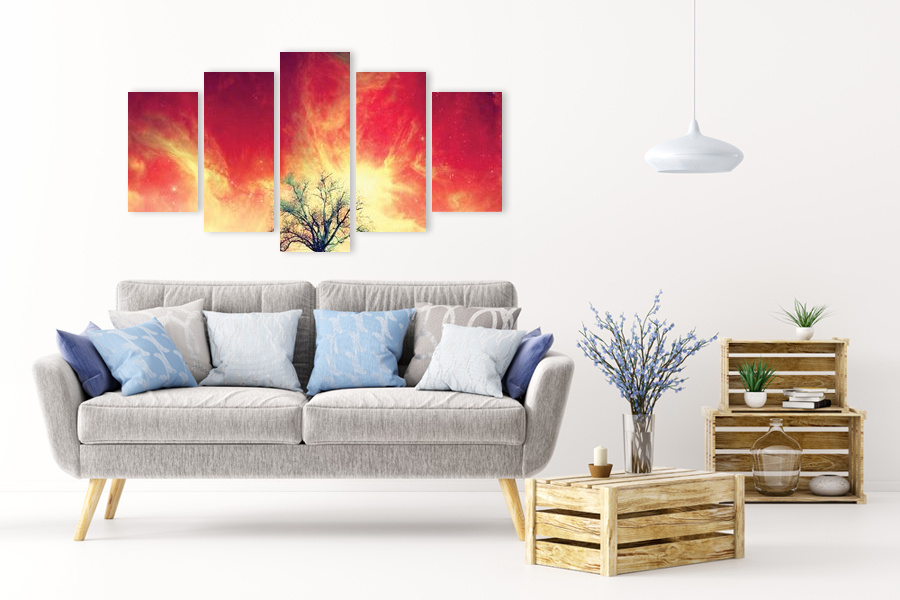 Πίνακας σε καμβά για υπνοδωμάτιο, με τοπίο φύσης, σε ρεαλιστικό στυλ, ιδανικός για μοντέρνα διακόσμηση.