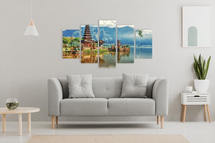 Πίνακας σε καμβά για χώρο που μπορεί να προορίζεται για το σαλόνι, τοπίο με φυσικά στοιχεία, σε ρεαλιστικό στυλ, μοντέρνα διακόσμηση.