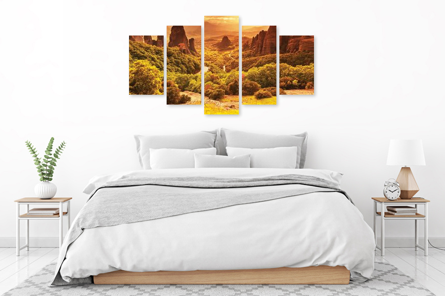 Πίνακας σε καμβά για χώρο που μπορεί να προορίζεται για σαλόνι, τοπίο σε αφηρημένο στυλ και μοντέρνα διακόσμηση.