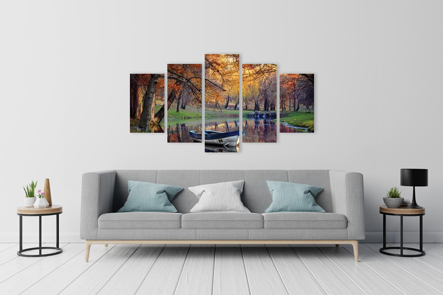 Πίνακας σε καμβά για τοίχο, με τοπίο φυσικής ομορφιάς και αφηρημένο στυλ, ιδανικός για μοντέρνα διακόσμηση.