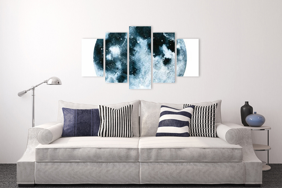 Πίνακας σε καμβά για χώρο που μπορεί να προορίζεται για το διάστημα, με αφηρημένα στοιχεία, μοντέρνα διακόσμηση.