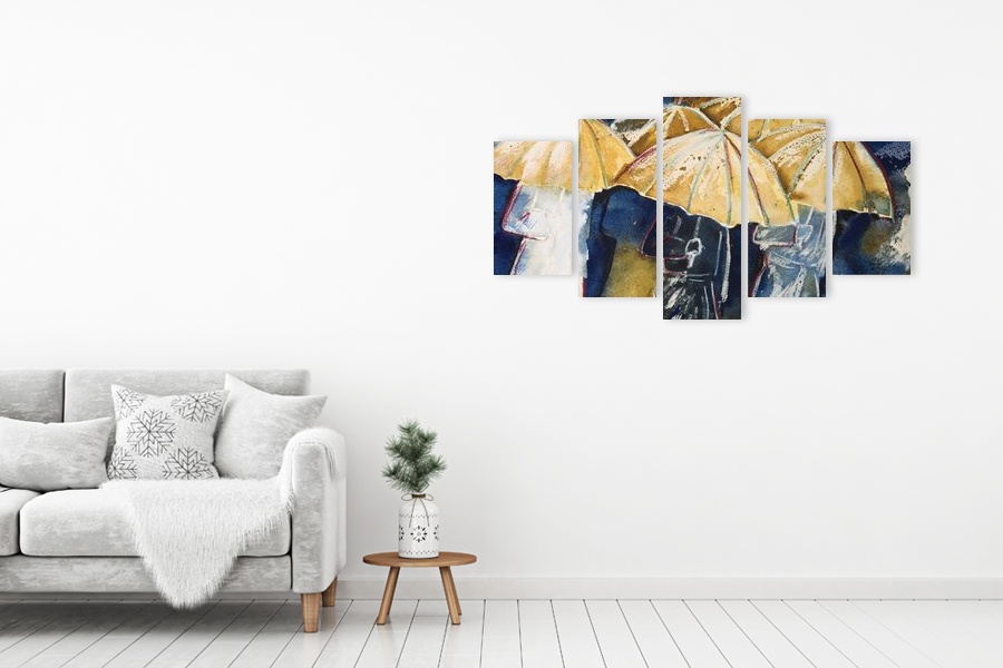 Πίνακας σε καμβά για σαλόνι, αφηρημένο στυλ, με έντονα χρώματα και μοντέρνα διακόσμηση.