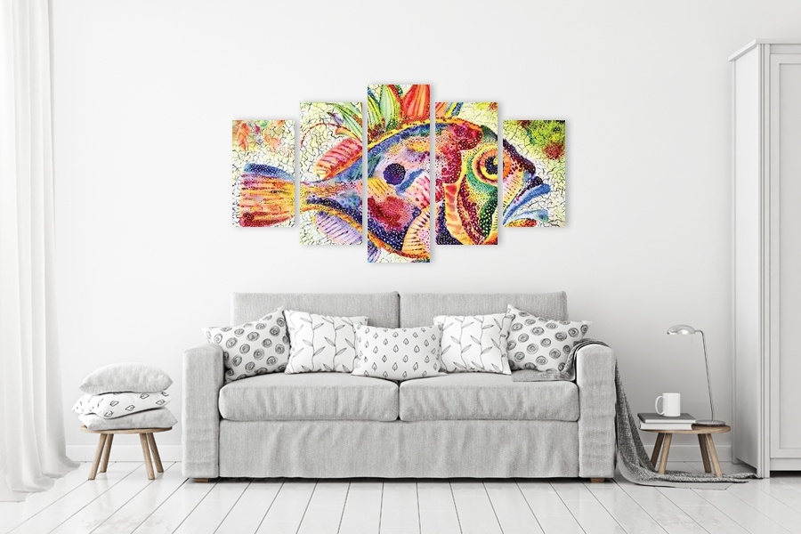 Πίνακας σε καμβά, με αφηρημένα σχέδια, για μοντέρνο χώρο διακόσμησης.