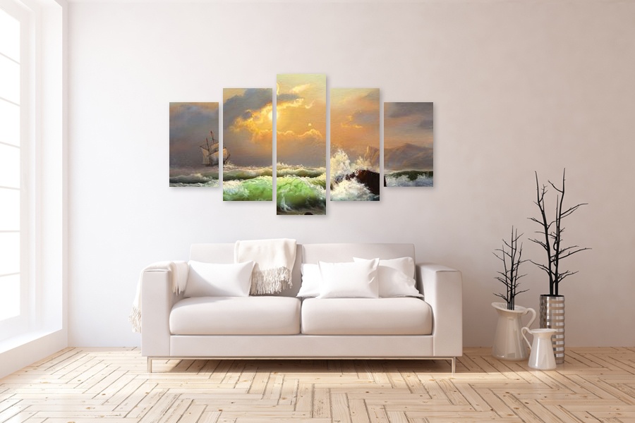 Πίνακας σε καμβά για εσωτερικό χώρο, με αφηρημένο στυλ και μοντέρνα διακόσμηση.