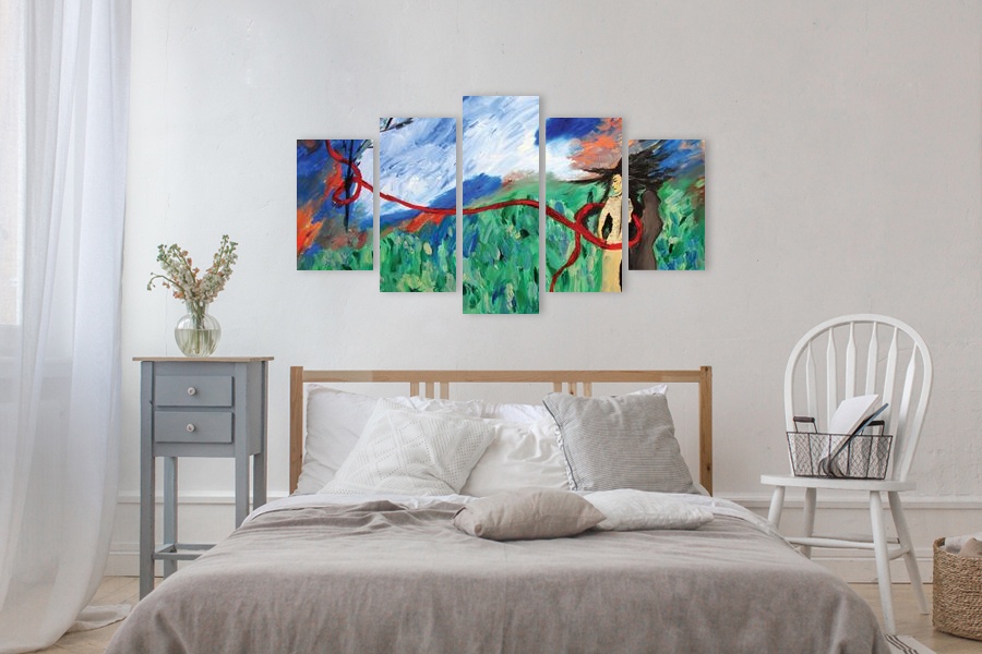 Πίνακας σε καμβά για εσωτερικό χώρο, με αφηρημένο στυλ, ιδανικός για μοντέρνα διακόσμηση.