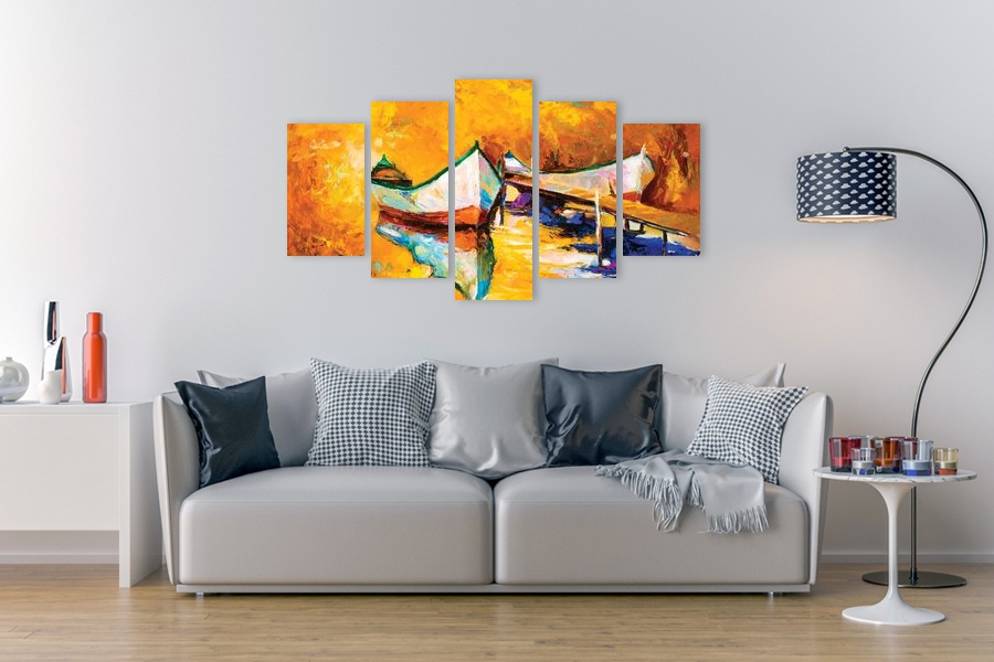 Πίνακας σε καμβά για χώρο διαβίωσης, με αφηρημένο σχέδιο, μοντέρνο στυλ διακόσμησης.