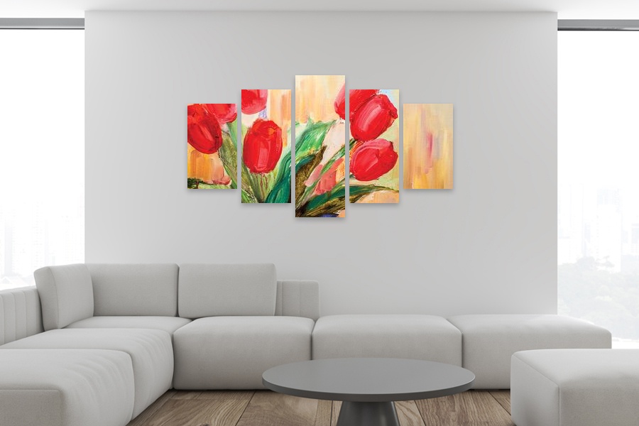 Πίνακας σε καμβά για χώρους που μπορεί να προορίζονται σε μοντέρνο στυλ, με αφηρημένα σχέδια.