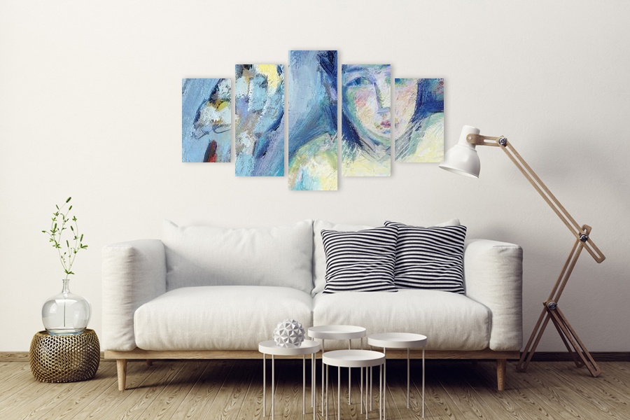 Πίνακας σε καμβά για χώρο που μπορεί να προορίζεται, με αφηρημένο στυλ και μοντέρνα διακόσμηση.