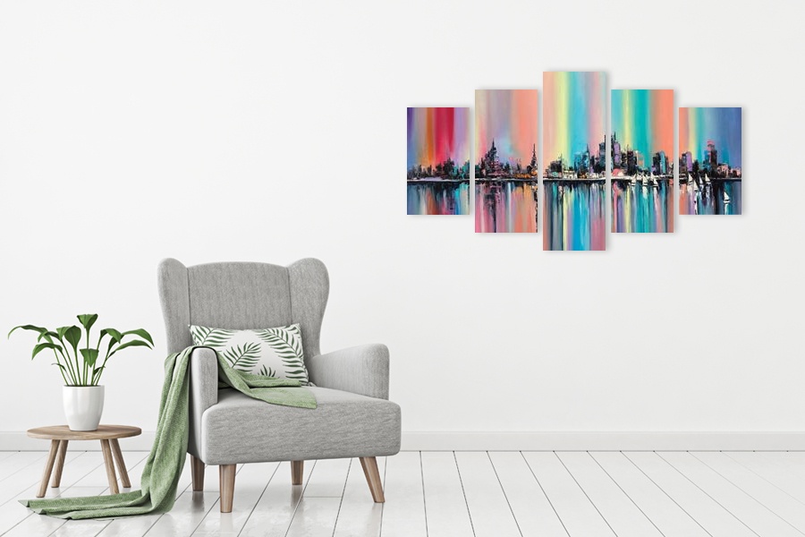 Πίνακας σε καμβά για χώρο που μπορεί να προορίζεται, αφηρημένο στυλ, με μοντέρνα διακόσμηση.