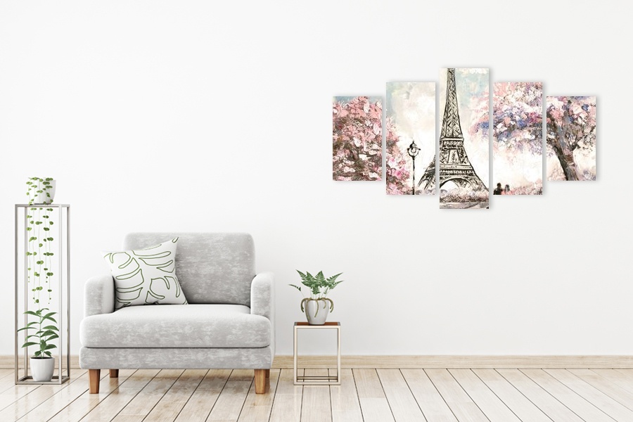 Πίνακας σε καμβά για σαλόνι, με αφηρημένα σχέδια σε μοντέρνο στυλ διακόσμησης.