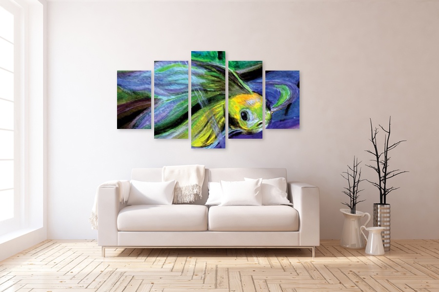 Πίνακας σε καμβά για χώρος που μπορεί να προορίζεται, με αφηρημένα χρώματα σε μοντέρνο στυλ διακόσμησης.