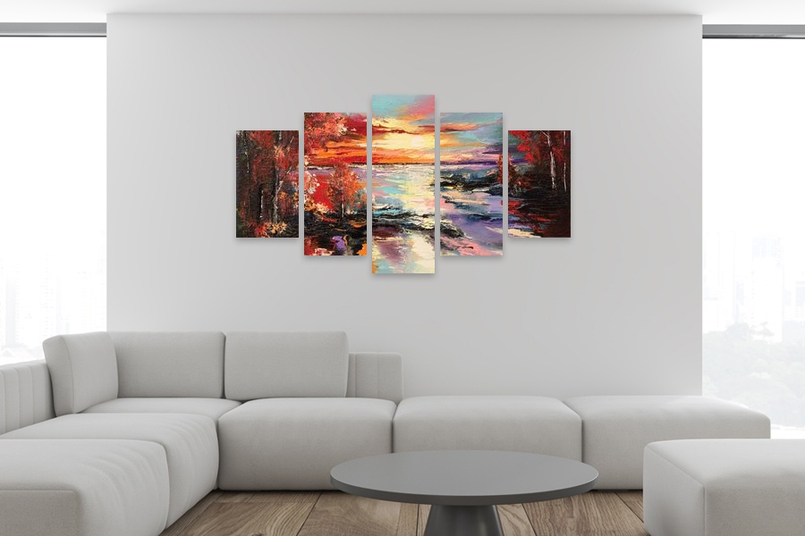 Πίνακας σε καμβά με αφηρημένο σχέδιο, ιδανικός για μοντέρνο χώρο διαβίωσης.