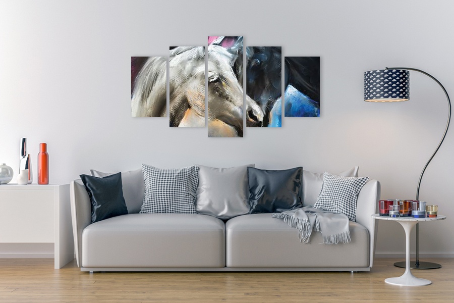 Πίνακας σε καμβά για χώρο που μπορεί να προορίζεται ως σαλόνι, με αφηρημένο σχέδιο, μοντέρνο στυλ.