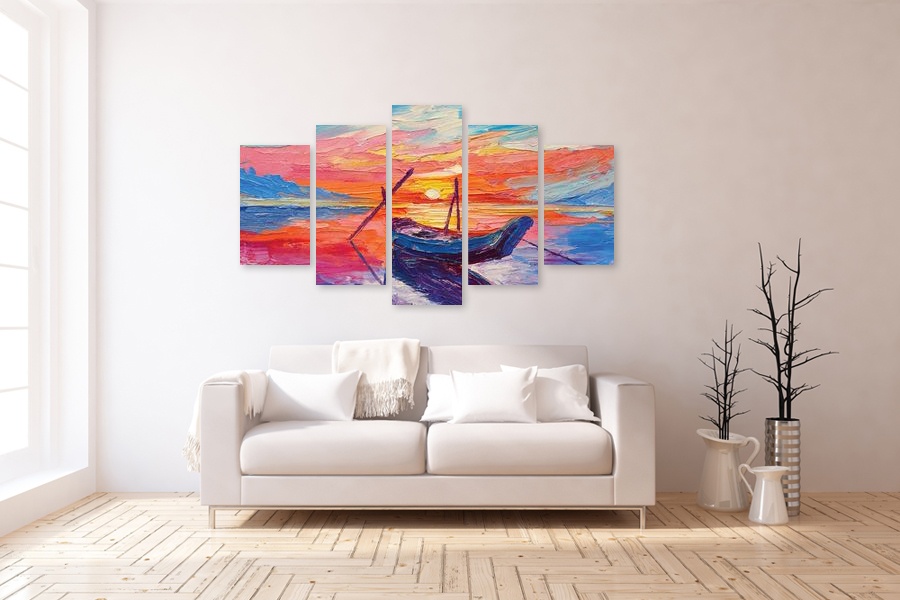 Πίνακας σε καμβά για μοντέρνο χώρο, με αφηρημένα σχέδια, στυλ minimal.