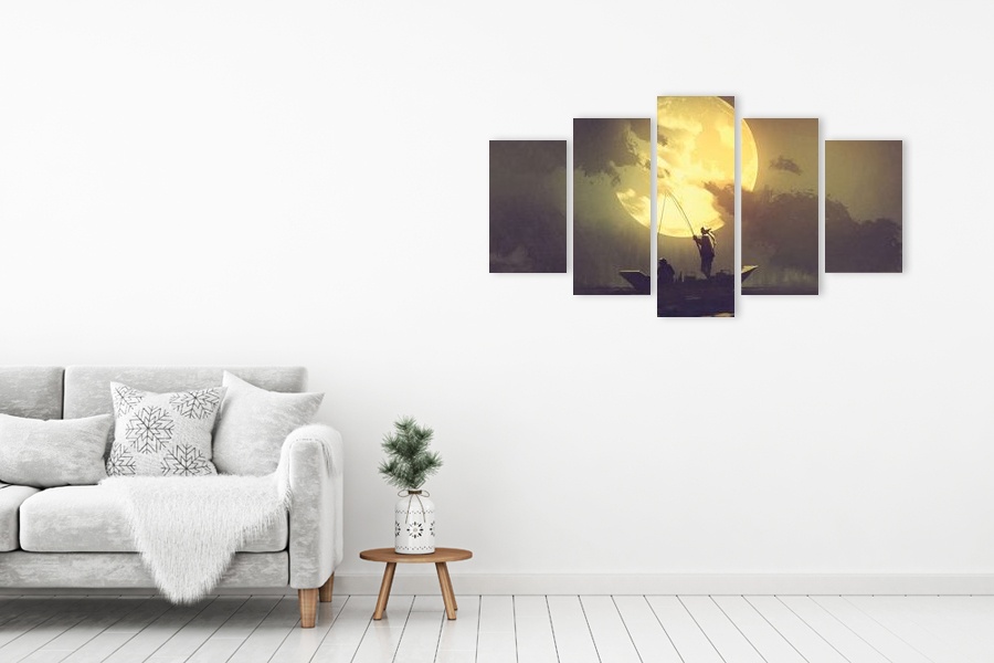 Πίνακας σε καμβά για μοντέρνο χώρο, με αφηρημένα σχέδια και ζωντανά χρώματα, στυλ διακόσμησης minimal.