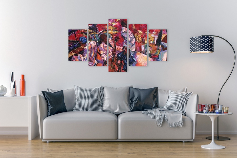 Πίνακας σε καμβά με αφηρημένο σχέδιο, μοντέρνου στυλ διακόσμησης, για χώρους που μπορεί να προορίζονται.