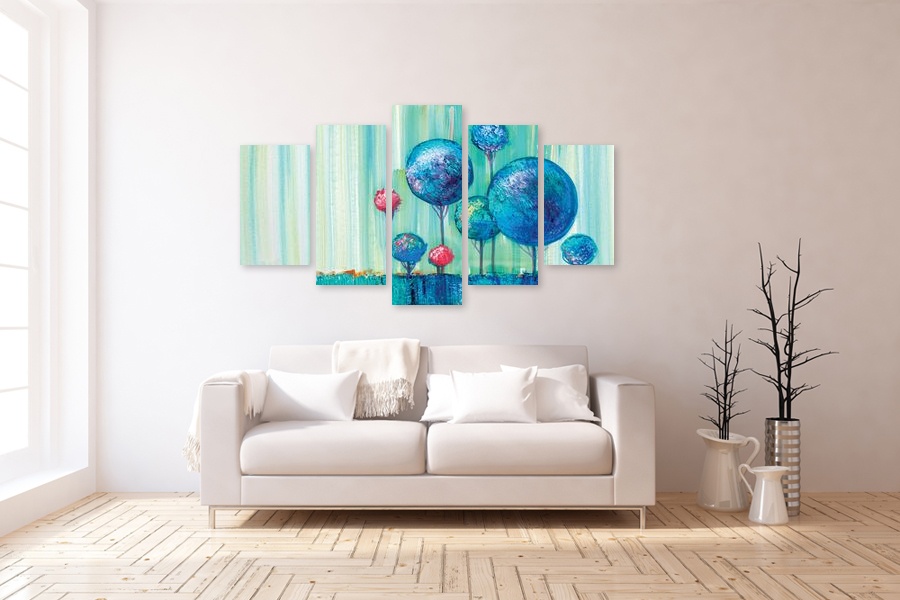 Πίνακας σε καμβά για σύγχρονο χώρο, με αφηρημένα στοιχεία, στυλ διακόσμησης minimal.