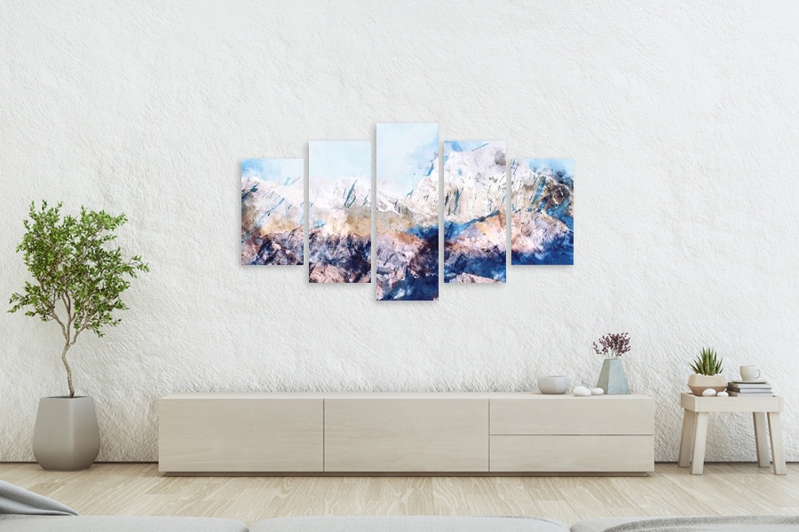 Πίνακας σε καμβά τοπίου, με φυσικά τοπία σε στυλ ρεαλιστικού, κατάλληλος για μοντέρνο χώρο.