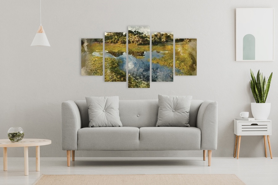 Πίνακας σε καμβά, τοπίο φύσης, μοντέρνο στυλ διακόσμησης, ιδανικός για φυσικούς χώρους.