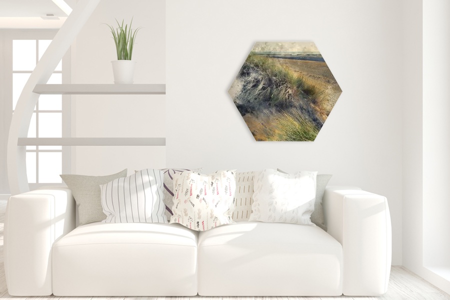 Πίνακας σε καμβά για χώρο που μπορεί να προορίζεται για σαλόνι, με τοπίο και φυσικά στοιχεία, σε στυλ ρεαλιστικό και μοντέρνο.