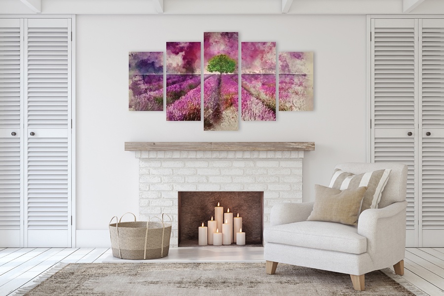 Πίνακας σε καμβά για χώρο που μπορεί να προορίζεται σε σαλόνι, θεματολογία φύση, με μοντέρνο στυλ διακόσμησης.