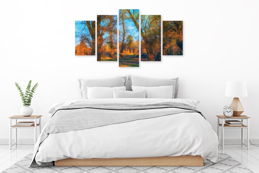 Πίνακας σε καμβά για χώρο που μπορεί να προορίζεται για τοπία, με φύση σε ρεαλιστικό στυλ και μοντέρνα διακόσμηση.