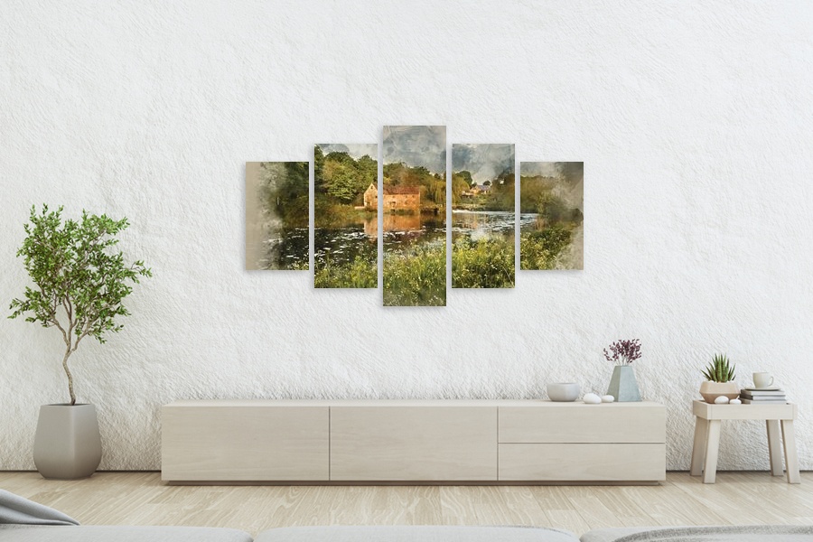 Πίνακας σε καμβά για το χώρο που μπορεί να προορίζεται, με τοπίο φυσικής ομορφιάς, σε αφηρημένο στυλ και μοντέρνα διακόσμηση.