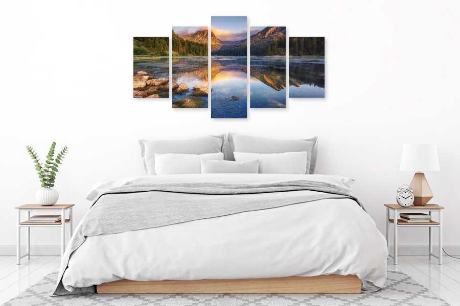 Πίνακας σε καμβά για εσωτερικό χώρο με τοπίο φύσης, αφηρημένο στυλ, ιδανικός για μοντέρνα διακόσμηση.