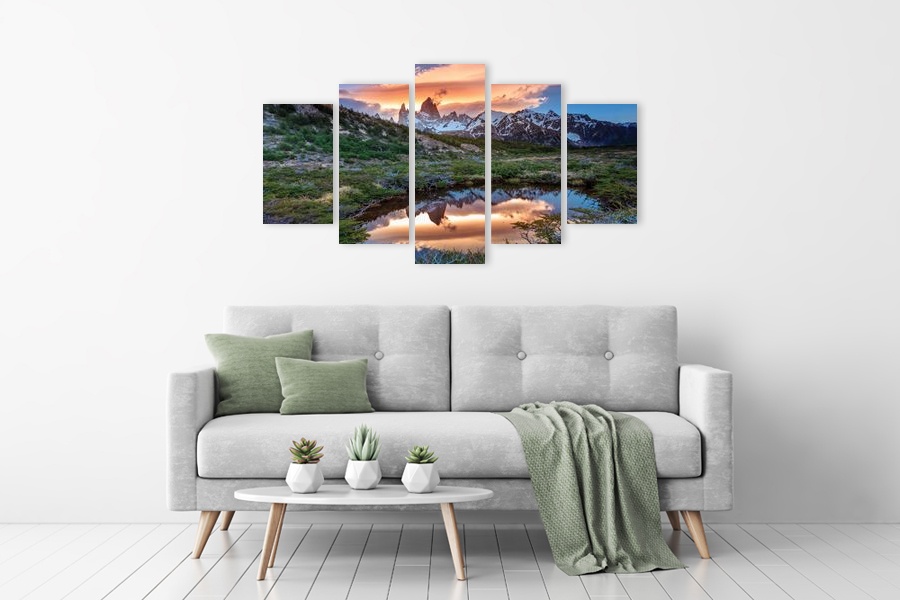 Πίνακας σε καμβά τοπίου, με φυσικά στοιχεία, σε αφηρημένο στυλ, κατάλληλος για μοντέρνο χώρο.