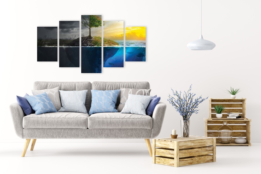 Πίνακας σε καμβά με τοπίο φύσης, μοντέρνο στυλ διακόσμησης, ιδανικός για χώρους που μπορεί να προορίζονται για χαλάρωση.