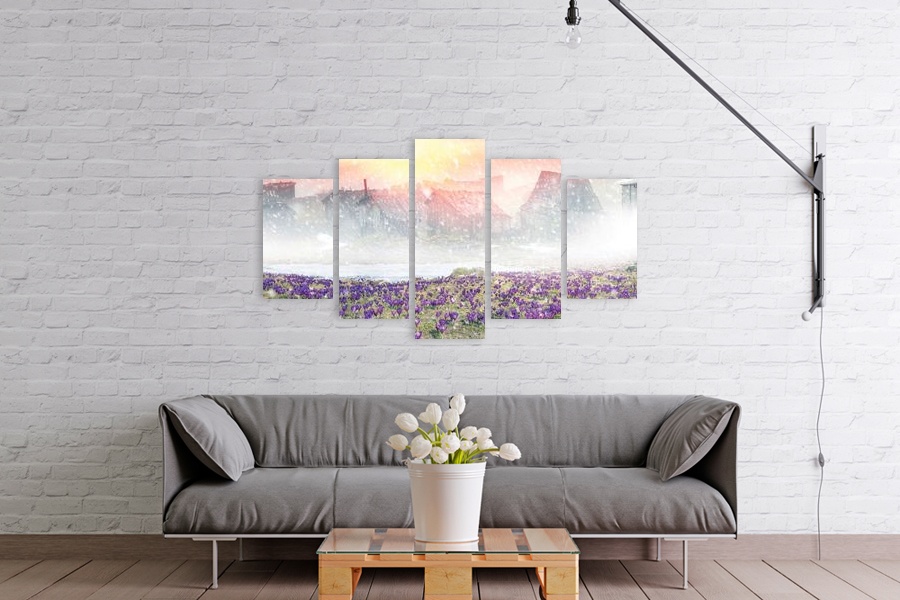 Πίνακας σε καμβά φύσης, με τοπίο, σε ρεαλιστικό στυλ, ιδανικός για μοντέρνο χώρο.