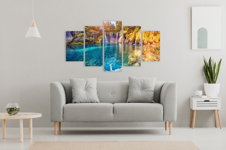 Πίνακας σε καμβά τοπίου, με φυσική θεματολογία, σε αφηρημένο στυλ, για μοντέρνο χώρο.