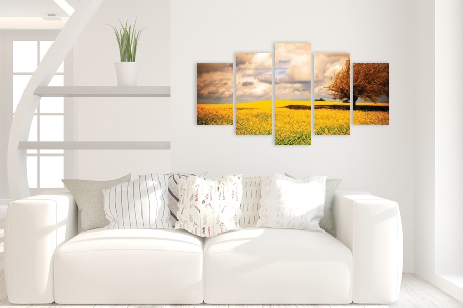 Πίνακας σε καμβά τοπίου, με φυτική θεματολογία, σε αφηρημένο στυλ, ιδανικός για μοντέρνο χώρο.