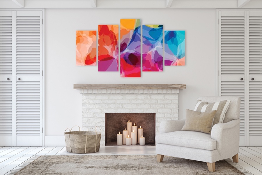 Πίνακας σε καμβά για χώρο που μπορεί να προορίζεται, με αφηρημένο σχέδιο και μοντέρνο στυλ διακόσμησης.