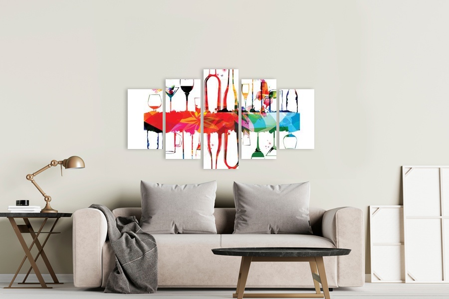 Πίνακας σε καμβά για το σαλόνι, με αφηρημένα σχέδια σε μοντέρνο στυλ διακόσμησης.