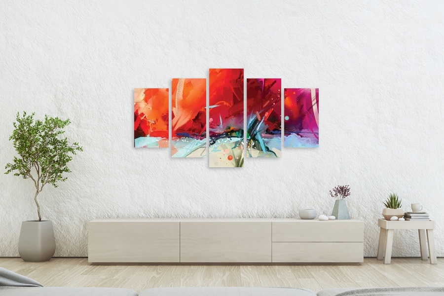 Πίνακας σε καμβά για το χώρο που μπορεί να προορίζεται με αφηρημένα χρώματα, μοντέρνο στυλ διακόσμησης.