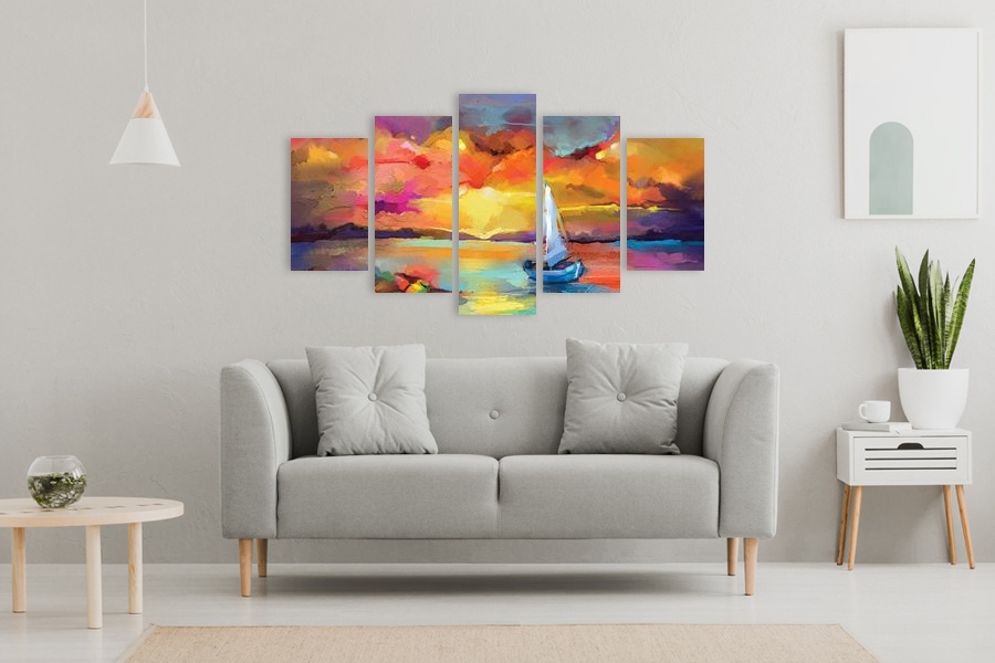 Πίνακας σε καμβά για χώρο διαβίωσης, με αφηρημένο θέμα και μοντέρνο στυλ διακόσμησης.