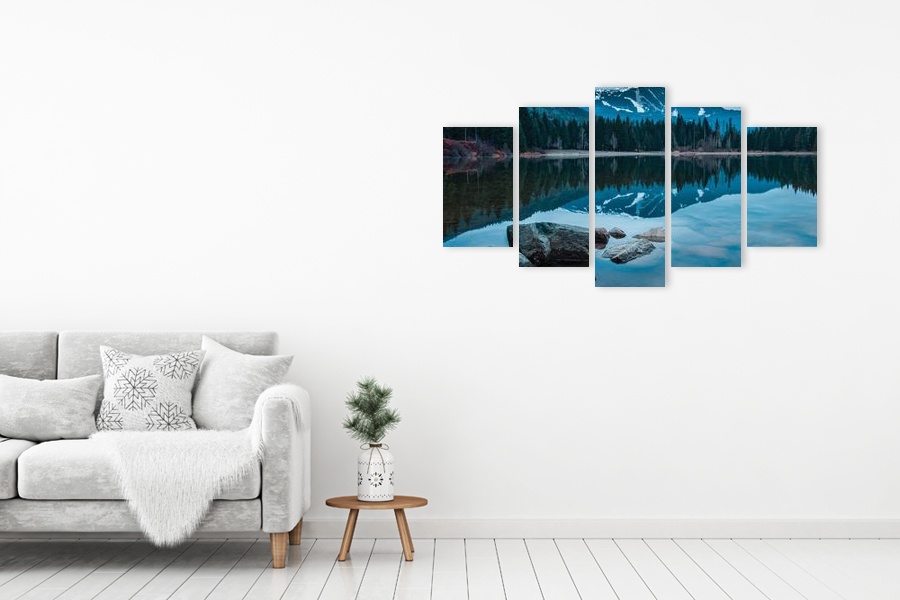 Πίνακας σε καμβά για χώρο που μπορεί να προορίζεται σε σαλόνι, Τοπίο φύσης με ρεαλιστικό στυλ και μοντέρνα διακόσμηση.