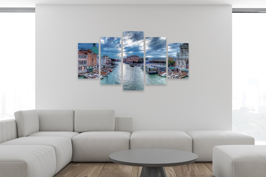 Πίνακας σε καμβά για χώρο που μπορεί να προορίζεται ως σαλόνι, τοπίο με αφηρημένο στυλ, μοντέρνα διακόσμηση.