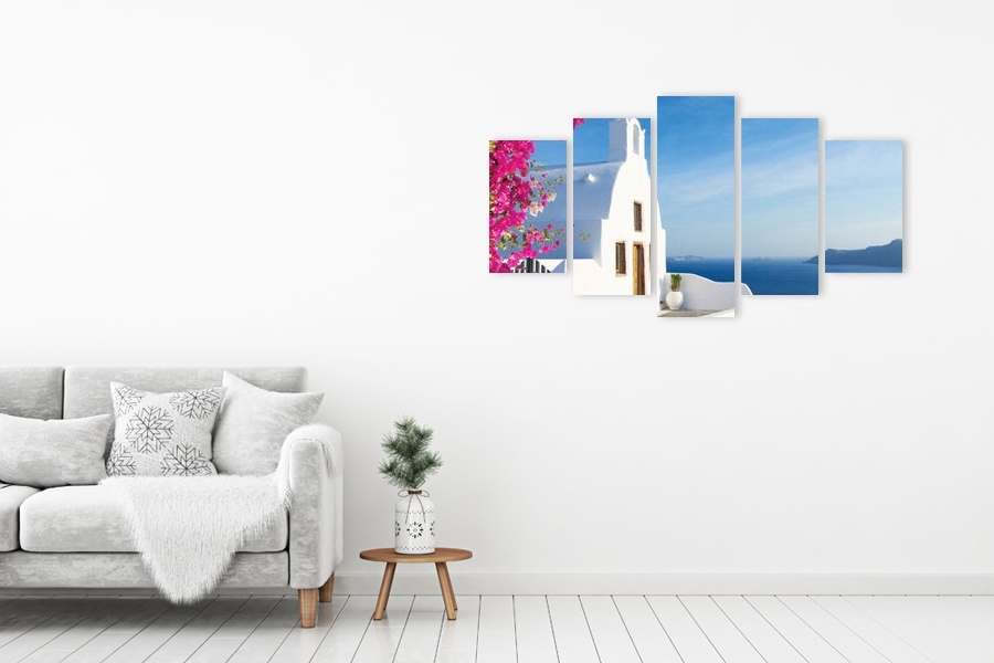 Πίνακας σε καμβά τοπίου που μπορεί να προορίζεται για σαλόνι, με φυσικά στοιχεία, σε αφηρημένο και μοντέρνο στυλ διακόσμησης.