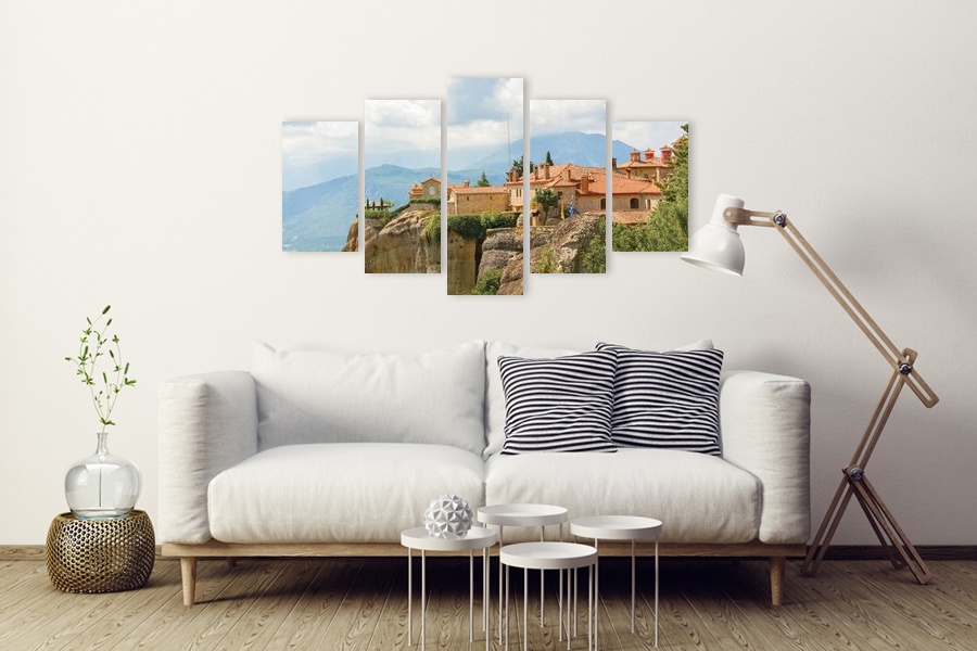 Πίνακας σε καμβά τοπίου με φυσικές σκηνές, μοντέρνο στυλ διακόσμησης.