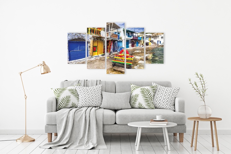 Πίνακας σε καμβά για εξωτερικό χώρο, τοπίο φυσικής ομορφιάς, με ρεαλιστικό και μοντέρνο στυλ διακόσμησης.