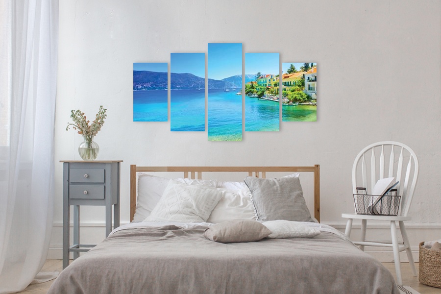 Πίνακας σε καμβά για χώρο που μπορεί να προορίζεται ως σαλόνι, τοπίο, με αφηρημένο στυλ, στον τομέα της φυσικής διακόσμησης.