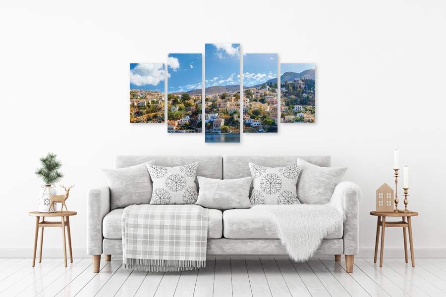 Πίνακας σε καμβά για χώρο που μπορεί να προορίζεται ως σαλόνι, τοπίο με φυσικά στοιχεία, αφηρημένο στυλ, μοντέρνα διακόσμηση.