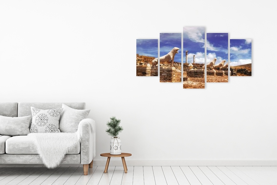 Πίνακας σε καμβά για χώρο που μπορεί να προορίζεται ως σαλόνι, τοπίο με φυσικά στοιχεία, σε αφηρημένο στυλ, μοντέρνα διακόσμηση.