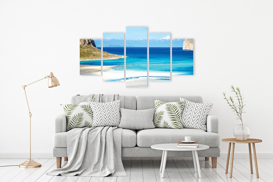 Πίνακας σε καμβά για χώρο που μπορεί να προορίζεται για το σαλόνι, με τοπίο φύσης και αφηρημένο στυλ, μοντέρνα διακόσμηση.